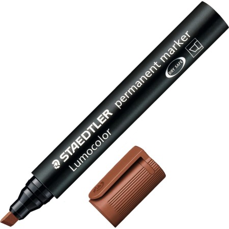 Staedtler Lumocolor Permanent Marker 350-7 Chisel Tip Brown