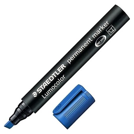 Staedtler Lumocolor Permanent Marker 350-3 Chisel Tip Blue