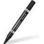 Staedtler 348-9 Lumocolor Double ended permanent marker with bullet and chisel tip Black