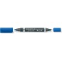 Staedtler 348-3 Lumocolor Double ended permanent marker with bullet and chisel tip Blue