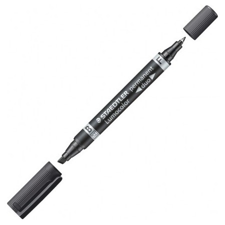 STAEDTLER 348 B-9 Double ended permanent marker with bullet and chisel tip Black