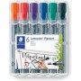 STAEDTLER 356 WP6 Lumocolor Flipchart Markers - Assorted Colours (6 Count )