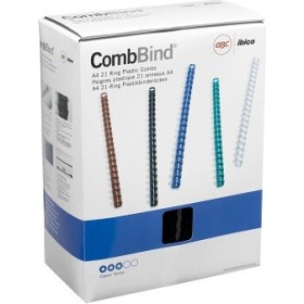 Ibico Binding Comb 6mm Clear Box of 100 (4028353)