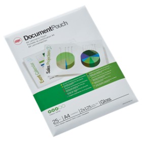GBC Lamination Pouch GBC A4 125 Micron Gloss 100 Pack. Protect and enhance your important documents with GBC Lamination Pouches 