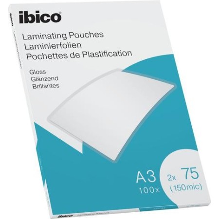 Ibico Gloss A3 Laminating Pouches 150mic Crystal clear 627319 [Pack 100]