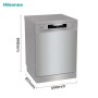 Hisense HS642E90X13 place settings Dishwasher Silver Inox