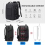 BANGE 35L Travel Backpack Weekender Expandable Carry-On Waterproof 17.