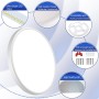 Modern 12-inch 28W LED Flush Mount Ceiling Light, 3100lm, 5000K Daylight White