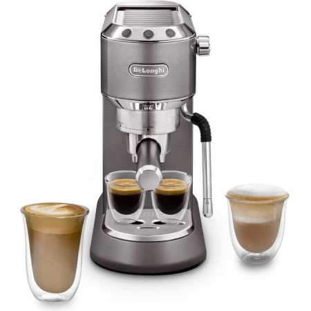 Dedica Arte Manual Espresso Coffee Maker with New Milk Frothing Function – Grey