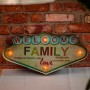 RETRO Metal Sign LED Welcome Family Forever Light