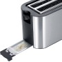 Severin AT 2590 Twin long slot toaster with home baking attachment Stainless steel, Black