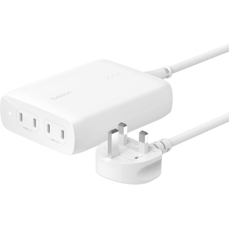 Belkin WCH015MYWH mobile device charger Universal White AC Fast charging Indoor