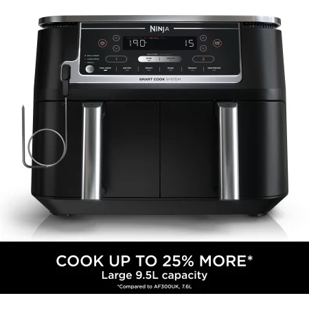 Ninja Foodi MAX Dual Zone Hot Air Fryer [AF400EU] 9.5 L Capacity, 2  Compartments, 6 Functions, Grey Black – Ninjomix
