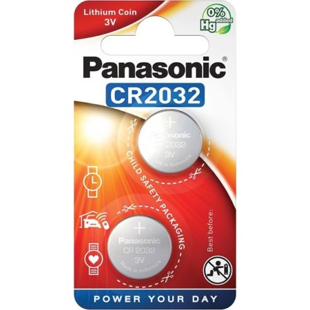 Panasonic CR2032 - 3V Lithium Coin Battery Blister, 2-Pack