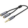 Unitek Y-C956ABK 3.5mm Headphone Splitter Cable 0.2m