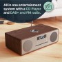 Majority OAKINGTON Mini HiFi CD Player in Walnut Finish