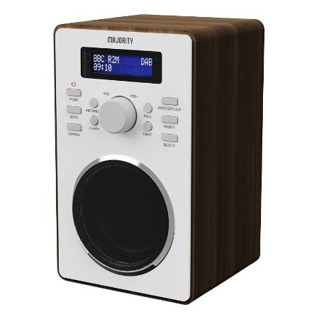 Majority Barton Radio with Dual Alarms in Oak