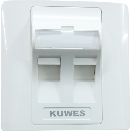 Kuwes Outlet Double Faceplate UK 86x86 45°