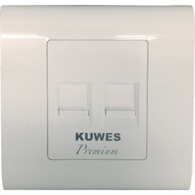 Kuwes Outlet Double Faceplate for RJ45 Keystone Jacks