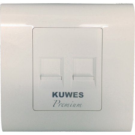 Kuwes Outlet Double Faceplate for RJ45 Keystone Jacks