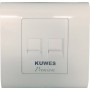 Kuwes Outlet Double Faceplate for RJ45 Keystone Jacks