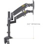 NBMounts H180 Twin Arm Gas Desktop Monitor Mount