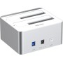 Unitek Y-3026 USB3.0 Dual Bay HDD Dock - Silver