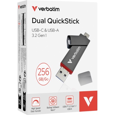 Verbatim Dual QuickStick USB-C/USB-A 256GB Drive