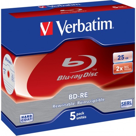 Verbatim BD-RE 25GB 5-Pack Jewel Case