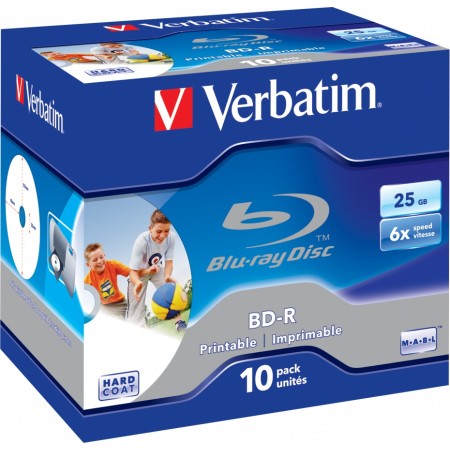 Verbatim BD-R 25GB 6X 10-Pack Jewel Case Printable 43713