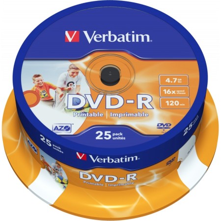 Verbatim Printable DVD-R 4.7GB 25-Pack Spindle