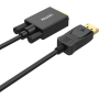 Unitek DisplayPort to VGA Cable 1.8m Black/Gold