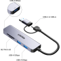 Unitek USB-C Hub 3xUSBA SD/Micro SD Card Reader