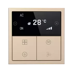 HDL Tile Series OLED Thermostat Champagne Gold