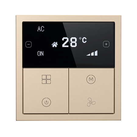 HDL Tile Series OLED Thermostat Champagne Gold