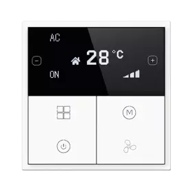 HDL Panel Tile Series OLED Thermostat Ivory White