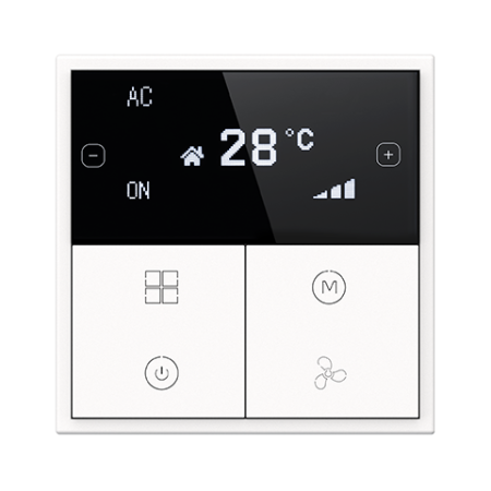 HDL Panel Tile Series OLED Thermostat Ivory White