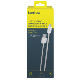 Uniross USB-A to USB-C Cable 2m White