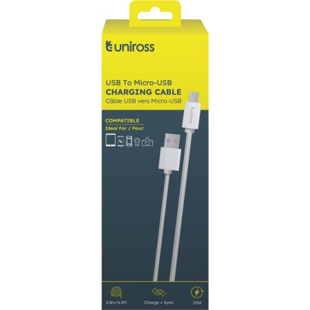 Uniross USB-A to Micro USB Cable 2.0m