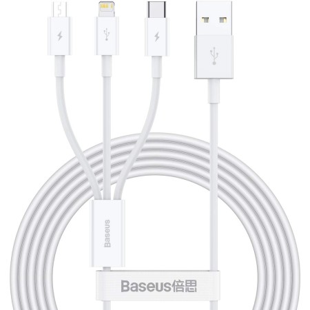 Baseus 3-in-1 Charging Cable 1.5m White