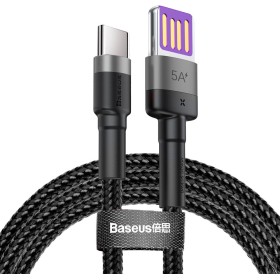 Baseus Cafule HW Type-C Cable 5A Grey-Black