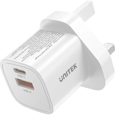 Unitek 33W Wall Charger USB-C PD & QC 3.0 White