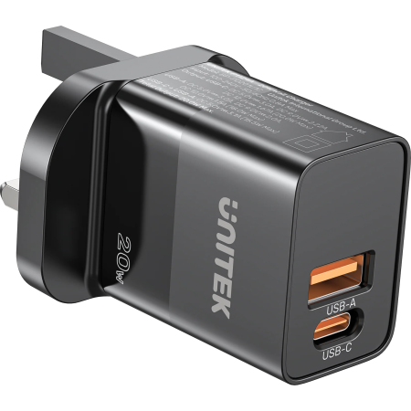 Unitek 20W Wall Charger Dual-Port USB-C PD