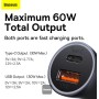 Baseus Car Charger U+C 60W Golden Contactor Max Dark Gray