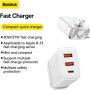 Baseus Charger Wall 30W USB-C/2xUSB-A UK White