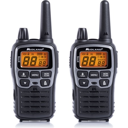 Midland XT70 Walkie Talkie with accessories