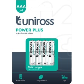 Uniross Alkaline AAA Power Plus Batteries 4 Pcs