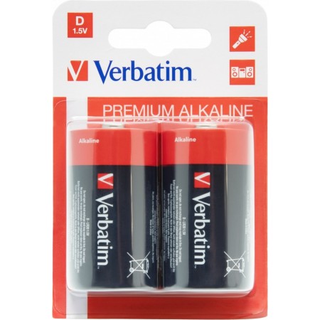 Verbatim Alkaline D 2pcs Batteries