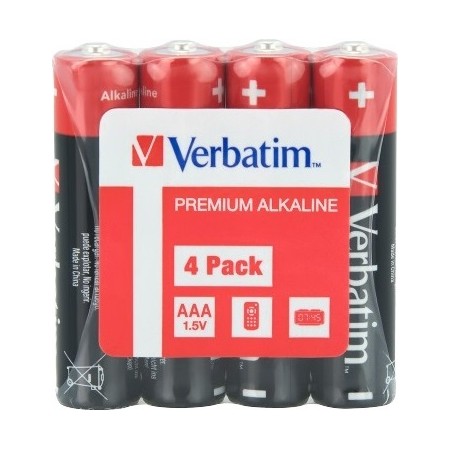 Verbatim Alkaline AAA Batteries 4 Pack