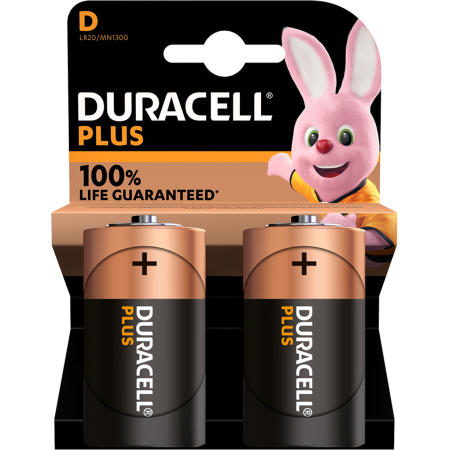 Duracell Alkaline D 2pcs Batteries Plus